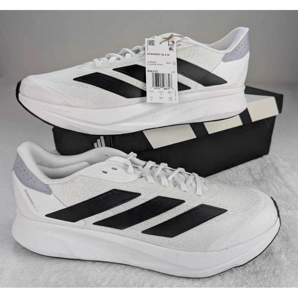 Adidas Duramo SL2 Running Sneakers Mens sz 12 White‎ Black Halo Silver NIB.